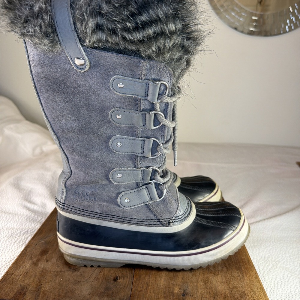Sorel Womens Joan of Arctic Waterproof Boots - Quarry/Black - Size 7.5